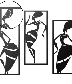 METSY Stylish Metal Tribal Women Wall Art Black for Home | Bedroom | Office | Hallways etc | Metal Wall Art | Wall Decor Items for decoration | Classic Wall Art (Style_03)