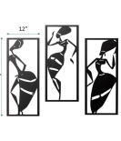METSY Stylish Metal Tribal Women Wall Art Black for Home | Bedroom | Office | Hallways etc | Metal Wall Art | Wall Decor Items for decoration | Classic Wall Art (Style_03)