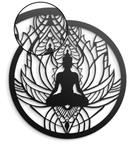 METSY Buddha Metal Wall Art | Buddha Metal Wall Hanging| Diameter 41.5cm | Finely Crafted with Laser Cutting