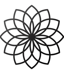 METSYMetal flower rings Wall Art(Diameter 42cm)/Décor for Corridor/Wall Decoration/Offices/Hallway, Made of Metal, Finely Crafted with Laser Cutting, Powder Coated