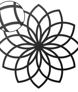 METSYMetal flower rings Wall Art(Diameter 42cm)/Décor for Corridor/Wall Decoration/Offices/Hallway, Made of Metal, Finely Crafted with Laser Cutting, Powder Coated