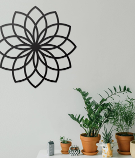 METSYMetal flower rings Wall Art(Diameter 42cm)/Décor for Corridor/Wall Decoration/Offices/Hallway, Made of Metal, Finely Crafted with Laser Cutting, Powder Coated