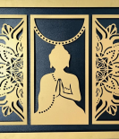 METSY Home Decor Buddha Mandala Metal Art | Wall Hanging Wall Arts for Home | Buddha Frames for Wall Modern Art | (Set of 3) | 110cmx75cmx1.2cm | Made of Metal(1.2mm) | Scratch & Rust Resistant