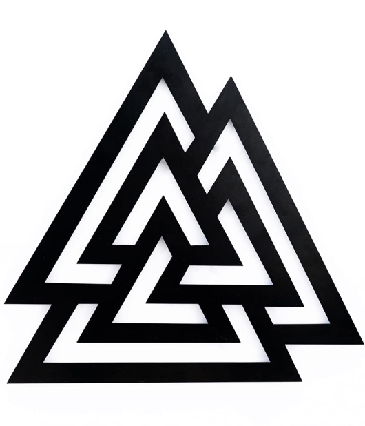 METSY Valknut Metal Wall Art | Wall Hanging Decorative Items | Metal Wall Decor | Finely Crafted with Laser Cutting | Powder Coated