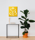 METSY Laser Cut Shri Ganesh Backlit Wall Light Wall Art (23.6 inch X 27.5 inch, Yellow)