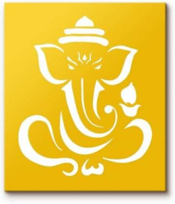 METSY Laser Cut Shri Ganesh Backlit Wall Light Wall Art (23.6 inch X 27.5 inch, Yellow)