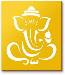 METSY Laser Cut Shri Ganesh Backlit Wall Light Wall Art (23.6 inch X 27.5 inch, Yellow)