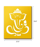 METSY Laser Cut Shri Ganesh Backlit Wall Light Wall Art (23.6 inch X 27.5 inch, Yellow)