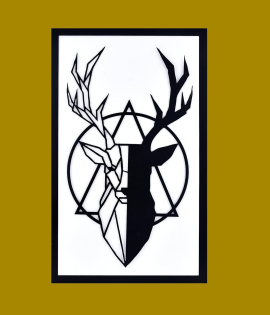 METSY Stunning Wall Decor, Graphical Dear Face Art Black Powder Coated Finish - Perfect for Living Room, Kid's Room, Bedroom, Hallway | Metal Wall Art | Wall Decor Items