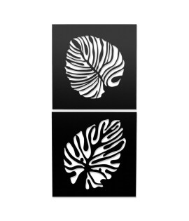 METSY Leaf Metal Wall Art Decor | Wall Hanging of Monstera Leaves | Made of 1.2mm Metal Sheet | Crafted with Laser Cutting | Black Powder Coated | Leaves Wall Decor | Set of 2