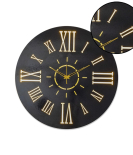 METSY METSYClock with LED Glow,(Size: 44.5x44.5 cm),Fine Laser Cutting & Black Powder Coated(Long Lasting & Durable Material) Scratch Resistant & Rust Resistant