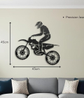 METSY Wall Decor(Dirt Bike Rider) Metal Art, Made of 1.2mm Metal Sheet, Crafted with Laser Cutting,(PREMIUM FINISH),Scratch Resistant, Rust Resistant (Size: 45x43cm), Gorgeous looking