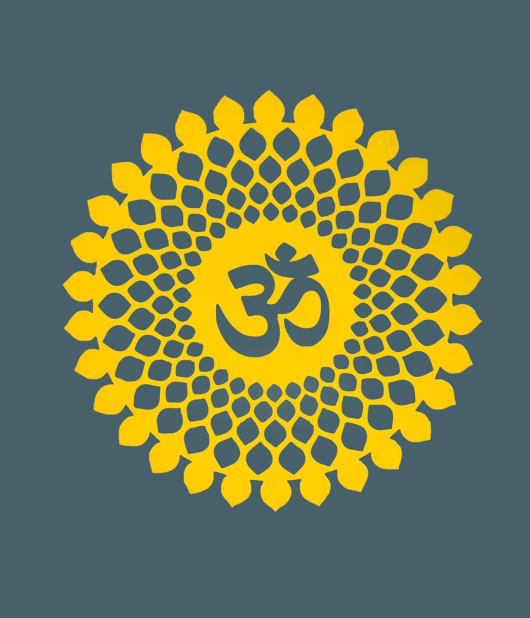 METSY Stylish Metal Yellow Om Religious Symbol 3D Acrylic Wall Hanging Decor Items (60cmx60cm) For Temple/Room/Living Room/Bedroom/Office/Home | Metal Wall Art | Wall Decor Sculpture