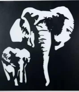 METSY wall decoration for homes (18 inch X 18 inch, Black)