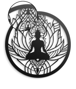 METSY Buddha Metal Wall Art | Buddha Metal Wall Hanging| Diameter 41.5cm | Finely Crafted with Laser Cutting