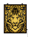 METSY Wall Decor Graphical Lion Face Art with led light (48x38cm),Made of 1.2mm Metal Sheet, Crafted with Laser Cutting, Black Powder Coated,For Living room, Kid's Room, Bedroom, Hallway