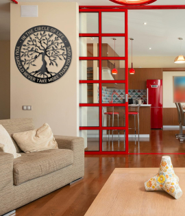 METSY Circle Of LIfe (23 inch X 23 inch, Black)