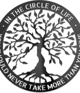 METSY Circle Of LIfe (23 inch X 23 inch, Black)