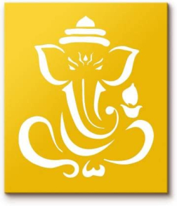 METSY Laser Cut Shri Ganesh Backlit Wall Light Wall Art (23.6 inch X 27.5 inch, Yellow)
