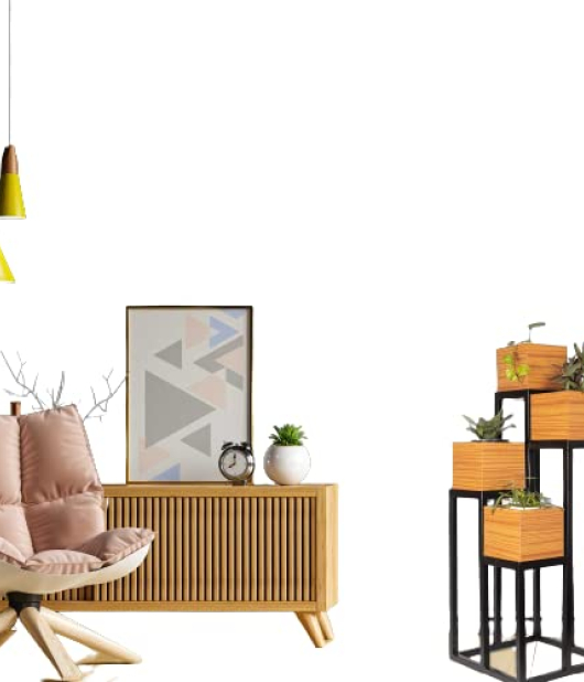 METSY Square Elevated Metal & Wood Pot Stand Plant Container Set (Metal)