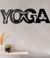 METSY Yoga Metal Wall Art | Metal Wall Hanging Decorative Items | Yoga Wall Decoration Items | Metal Wall Decor | Black