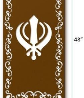 METSY Backlit Khanda Wall Light Art | Metal Wall Art | Wall Hanging Decor | (48 inch X 24 inch, Black)