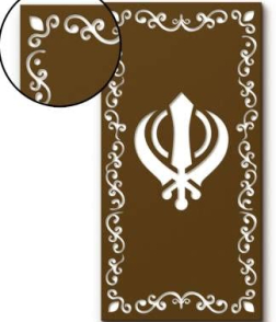 METSY Backlit Khanda Wall Light Art | Metal Wall Art | Wall Hanging Decor | (48 inch X 24 inch, Black)