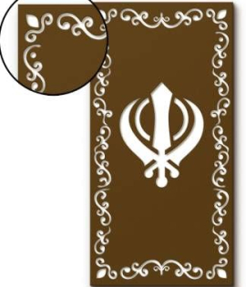 METSY Backlit Khanda Wall Light Art | Metal Wall Art | Wall Hanging Decor | (48 inch X 24 inch, Black)