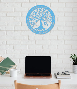 METSY Circle of Life | Metal Wall Art Decor | Wall Hangings for Home Decoration | Bedroom | Living Room | Office | Study Room | Size - 23 inch X 23 inch | Glossy Blue