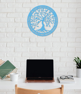 METSY Circle of Life | Metal Wall Art Decor | Wall Hangings for Home Decoration | Bedroom | Living Room | Office | Study Room | Size - 23 inch X 23 inch | Glossy Blue