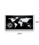 METSY Luxury LED World Map Lasercut Wall Art with Compass Design – Modern Metal Wall Decor for Living Room & Office(92x49) CM