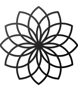 METSYMetal flower rings Wall Art(Diameter 42cm)/Décor for Corridor/Wall Decoration/Offices/Hallway, Made of Metal, Finely Crafted with Laser Cutting, Powder Coated