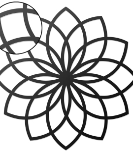 METSYMetal flower rings Wall Art(Diameter 42cm)/Décor for Corridor/Wall Decoration/Offices/Hallway, Made of Metal, Finely Crafted with Laser Cutting, Powder Coated