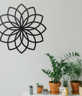 METSYMetal flower rings Wall Art(Diameter 42cm)/Décor for Corridor/Wall Decoration/Offices/Hallway, Made of Metal, Finely Crafted with Laser Cutting, Powder Coated
