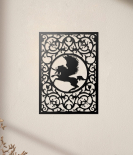 METSY Laser Cut Pegasus Wall Art for Living Room, Bed Room, Hallway/Matte Black Powder Coated/(606x436) mm
