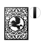 METSY Laser Cut Pegasus Wall Art for Living Room, Bed Room, Hallway/Matte Black Powder Coated/(606x436) mm