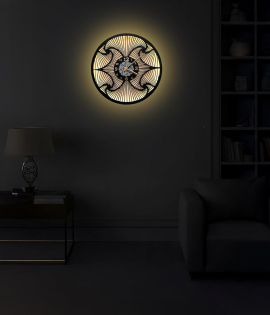 METSY Metal Stylish Round Wall Hanging Clock | Metal Wall Art | Clock for Home | Living Room | Bedroom (45.5Hx40.5W Centimeter)