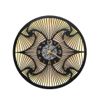 METSY Metal Stylish Round Wall Hanging Clock | Metal Wall Art | Clock for Home | Living Room | Bedroom (45.5Hx40.5W Centimeter)