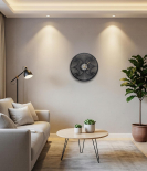 METSY Metal Stylish Round Wall Hanging Clock | Metal Wall Art | Clock for Home | Living Room | Bedroom (45.5Hx40.5W Centimeter)