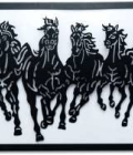 METSY Wall Decoration for Homes Beautiful Wall Painting 7 Seven horse Running Horses Art | (60X26x0.5 CM, Black)