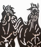 METSY Wall Decoration for Homes Beautiful Wall Painting 7 Seven horse Running Horses Art | (60X26x0.5 CM, Black)