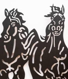 METSY Wall Decoration for Homes Beautiful Wall Painting 7 Seven horse Running Horses Art | (60X26x0.5 CM, Black)