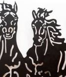 METSY Wall Decoration for Homes Beautiful Wall Painting 7 Seven horse Running Horses Art | (60X26x0.5 CM, Black)