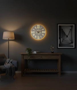 METSY Metal Laser Cut Numerical Analogue Art WallClock White for Home and Office | Metal Wall Art | Wall Decor Items (Analogue Round Wall Clock)