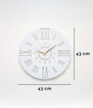 METSY Metal Laser Cut Numerical Analogue Art WallClock White for Home and Office | Metal Wall Art | Wall Decor Items (Analogue Round Wall Clock)