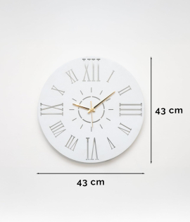 METSY Metal Laser Cut Numerical Analogue Art WallClock White for Home and Office | Metal Wall Art | Wall Decor Items (Analogue Round Wall Clock)