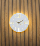 METSY Metal Laser Cut Numerical Analogue Art WallClock White for Home and Office | Metal Wall Art | Wall Decor Items (Analogue Round Wall Clock)