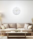 METSY Metal Laser Cut Numerical Analogue Art WallClock White for Home and Office | Metal Wall Art | Wall Decor Items (Analogue Round Wall Clock)