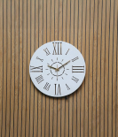 METSY Metal Laser Cut Numerical Analogue Art WallClock White for Home and Office | Metal Wall Art | Wall Decor Items (Analogue Round Wall Clock)