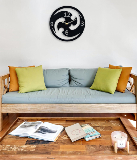 METSY Metal Laser Cut Numerical Analogue Art Wall Hanging Clock Black &amp; White for Home and Office | Metal Wall Art | Wall Decor Items (Analogue Wheel Art Round Wall Clock)